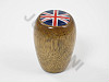 Pommeau de vitesse bois + sticker Union Jack