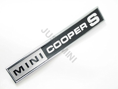 Badge arrière MINI COOPER S. Noir et gris