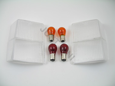 Jeu de cabochons blancs avec ampoules de couleur