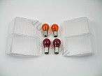 Jeu de cabochons blancs avec ampoules de couleur